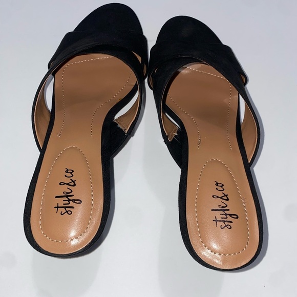 Style&Co Women Patricia Black Kitten Heel Slides 8M - Picture 6 of 7